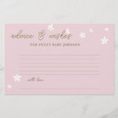 ベビーシャワータイムカプセルカードデイジーパステルピンク 便箋 (正面)