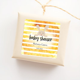 ベビーシャワータンバニーイエローホワイトストライプホテル スクエアシール