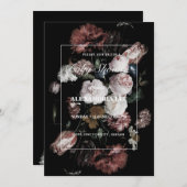 ベビーシャワーダークブラックムーディーズフローラ 招待状 (正面/裏面)