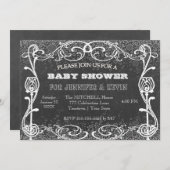 ベビーシャワーチョークボード（チョークグリッター付き） 招待状 (正面/裏面)