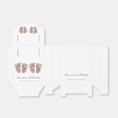 ベビーシャワーツインズ足グリッターバラホワイトガールボーイ フェイバーボックス (折り畳みなし)