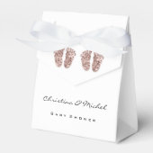 ベビーシャワーツインズ足グリッターバラホワイトガールボーイ フェイバーボックス (正面サイド)