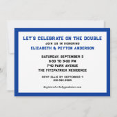 ベビーシャワーツインボーイズスポーツ 招待状 (裏面)