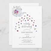 ベビーシャワーティーパーティの招待状 招待状 (正面/裏面)