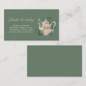 ベビーシャワーティーパーティーかわいいミニマリストチックグリーン エンクロージャーカード (正面/裏面)