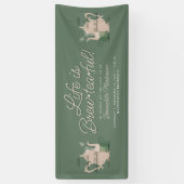 ベビーシャワーティーパーティーかわいいミニマリストチックグリーン 横断幕 (縦)