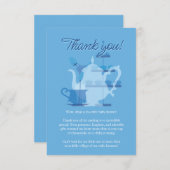 ベビーシャワーティーパーティーかわいいミニマリストチックブルー サンキューカード (正面/裏面)