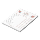 ベビーシャワーティーパーティーかわいいミニマリストボホニュートラル ノートパッド (回転)