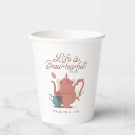 ベビーシャワーティーパーティーかわいいミニマリストボホニュートラル 紙コップ