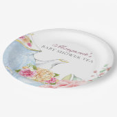 ベビーシャワーティーパーティーエレガントフローラ ペーパープレート (アングル)