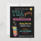 ベビーシャワーティーパーティーカラフルモダンhappy 招待状 (裏面)