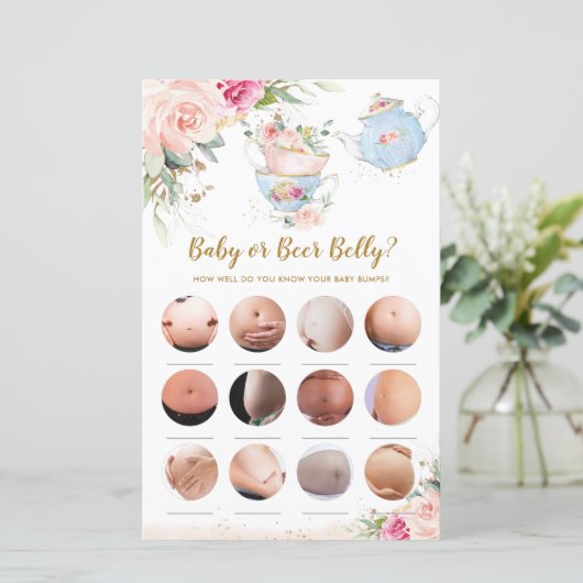 ベビーシャワーティーパーティーベビーまたはビールベリーゲーム (スタンド正面)