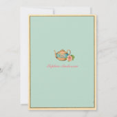 ベビーシャワーティーパーティー飲み込みティール(緑がかった色) 招待状 (裏面)