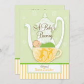ベビーシャワーティーパーティー|男女兼用| 招待状 (正面/裏面)