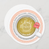 ベビーシャワーティー招待状ティーパーティーベビー醸造 招待状 (正面/裏面)