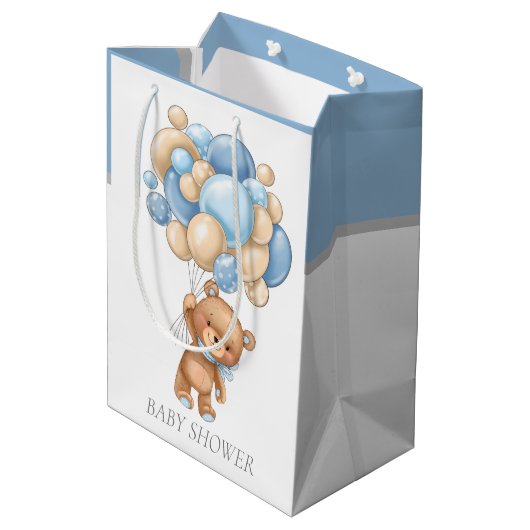 ベビーシャワーテディバーリーウェイボーイ抱き枕 ミディアムペーパーバッグ (裏面アングル)