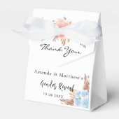 ベビーシャワーテディベアのパンパスグラス赤面フローラ フェイバーボックス (正面サイド)