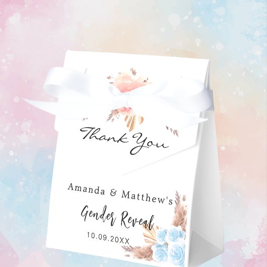 ベビーシャワーテディベアのパンパスグラス赤面フローラ フェイバーボックス