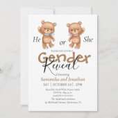 ベビーシャワーテディベアの招待 案内状 (正面)