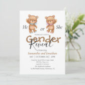 ベビーシャワーテディベアの招待 案内状 (スタンド正面)