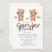 ベビーシャワーテディベアの招待 案内状 (正面/裏面)