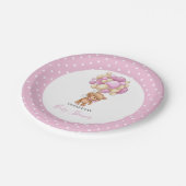 ベビーシャワーテディベアガールピンクバルーン ペーパープレート (アングル)