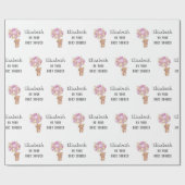 ベビーシャワーテディベアバルーンテーマ パーソナライズされた ラッピングペーパー (フラット)