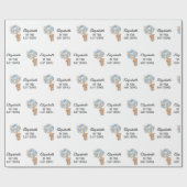 ベビーシャワーテディベアバルーンテーマ パーソナライズされた ラッピングペーパー (フラット)