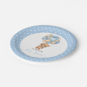 ベビーシャワーテディベアボーイブルーバルーン ペーパープレート (アングル)