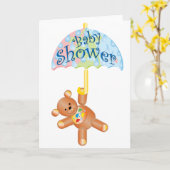 ベビーシャワーテディベア カード (黄色い花)