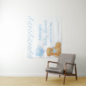 ベビーシャワーテディベア ブルースターズ 背景 タペストリー (インサイチュ)