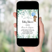 ベビーシャワーテディ少年ユーカリの森 招待状