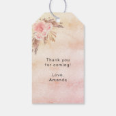 ベビーシャワーテディ赤面パンパ感謝していスグラス ギフトタグ (裏面)