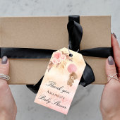 ベビーシャワーテディ赤面パンパ感謝していスグラス ギフトタグ