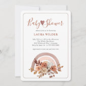 ベビーシャワーテラコッタボホウォーター色レインボー 招待状 (正面)
