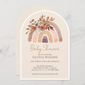 ベビーシャワーテラコッタボホウォーター色レインボー 招待状 (正面/裏面)