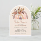 ベビーシャワーテラコッタボホウォーター色レインボー 招待状 (スタンド正面)