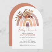 ベビーシャワーテラコッタボホウォーター色レインボー 招待状 (正面/裏面)