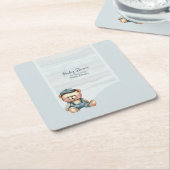 ベビーシャワーテーマ紙コースター スクエアペーパーコースター (アングル)