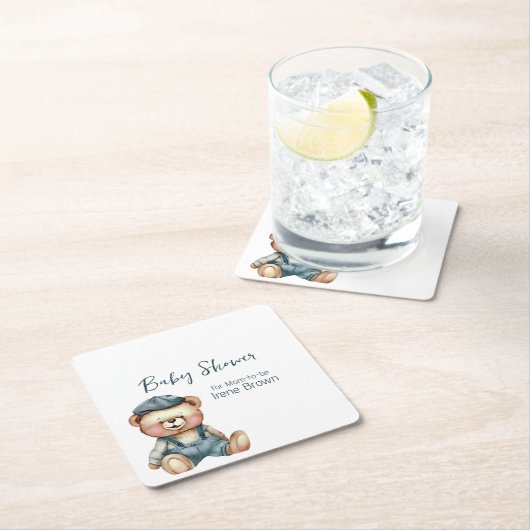 ベビーシャワーテーマ紙コースター スクエアペーパーコースター (インサイチュ)