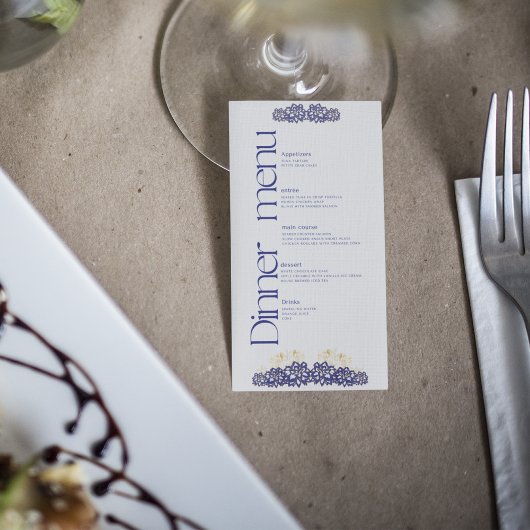 ベビーシャワーディナーメニューフラットカード