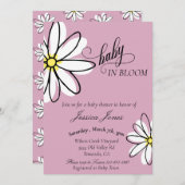 ベビーシャワーデイジードードルベビーイン開花 招待状 (正面/裏面)