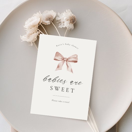 ベビーシャワーデザートテーブルのサインと弓デザイン ポスター