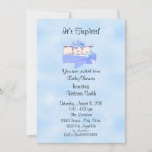 ベビーシャワートリプレット男の赤ちゃん 招待状 (正面)