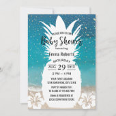 ベビーシャワートロピカルパイナップル&フラワービーチ 招待状 (正面)