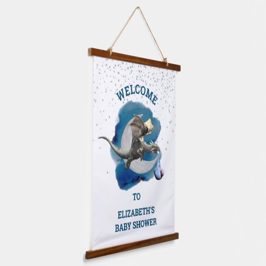 ベビーシャワードラゴンストークウェルカムサイン 吊り下げ型タペストリー (傾斜あり)