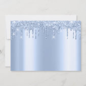 ベビーシャワードリップグリッターブルー足ブルーボーイガール 招待状 (裏面)