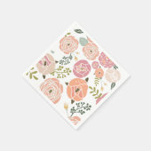 ベビーシャワーナプキンス – ヴィンテージバラ スタンダードカクテルナプキン (角)