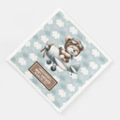 ベビーシャワーナプキンズテディベアパイロットパーティーデコール (コーナー)