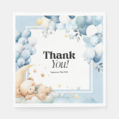 ベビーシャワーナプキンズブルーベアーバルーン スタンダードランチョンナプキン (正面)